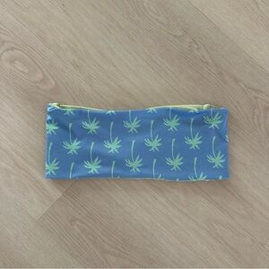 Blue and Green Palm Print Bikini Top